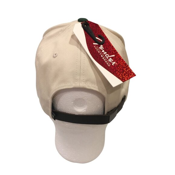 Fender X Lucky Brand Men's Adjustable Cream Green Baseball Hat - Picture 3 of 7